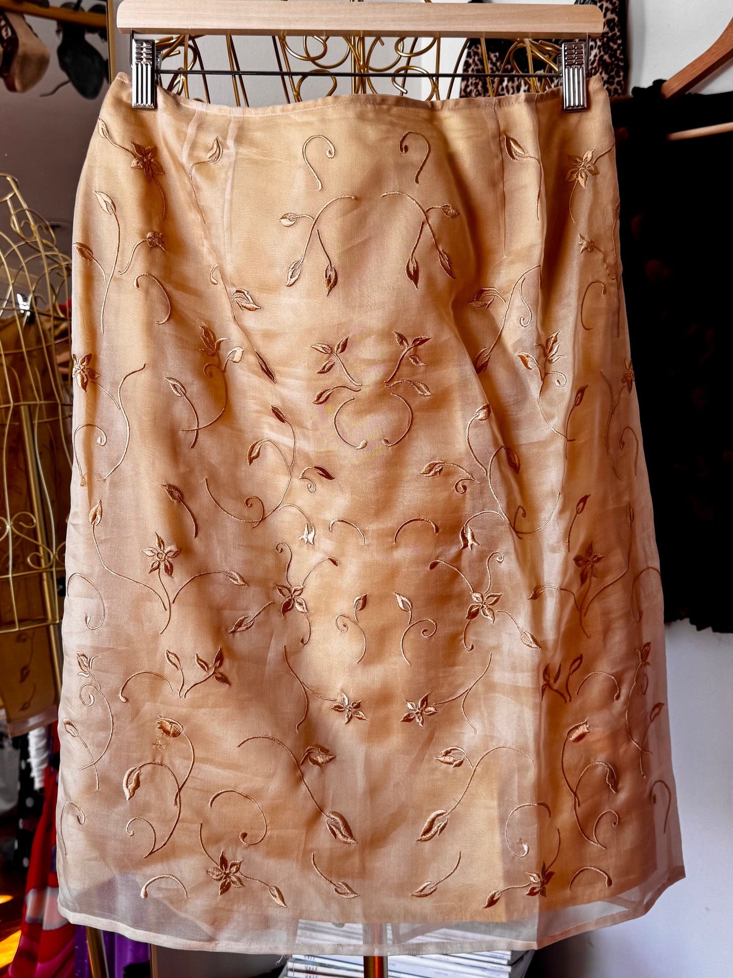 90s Silk Midi Skirt (medium)