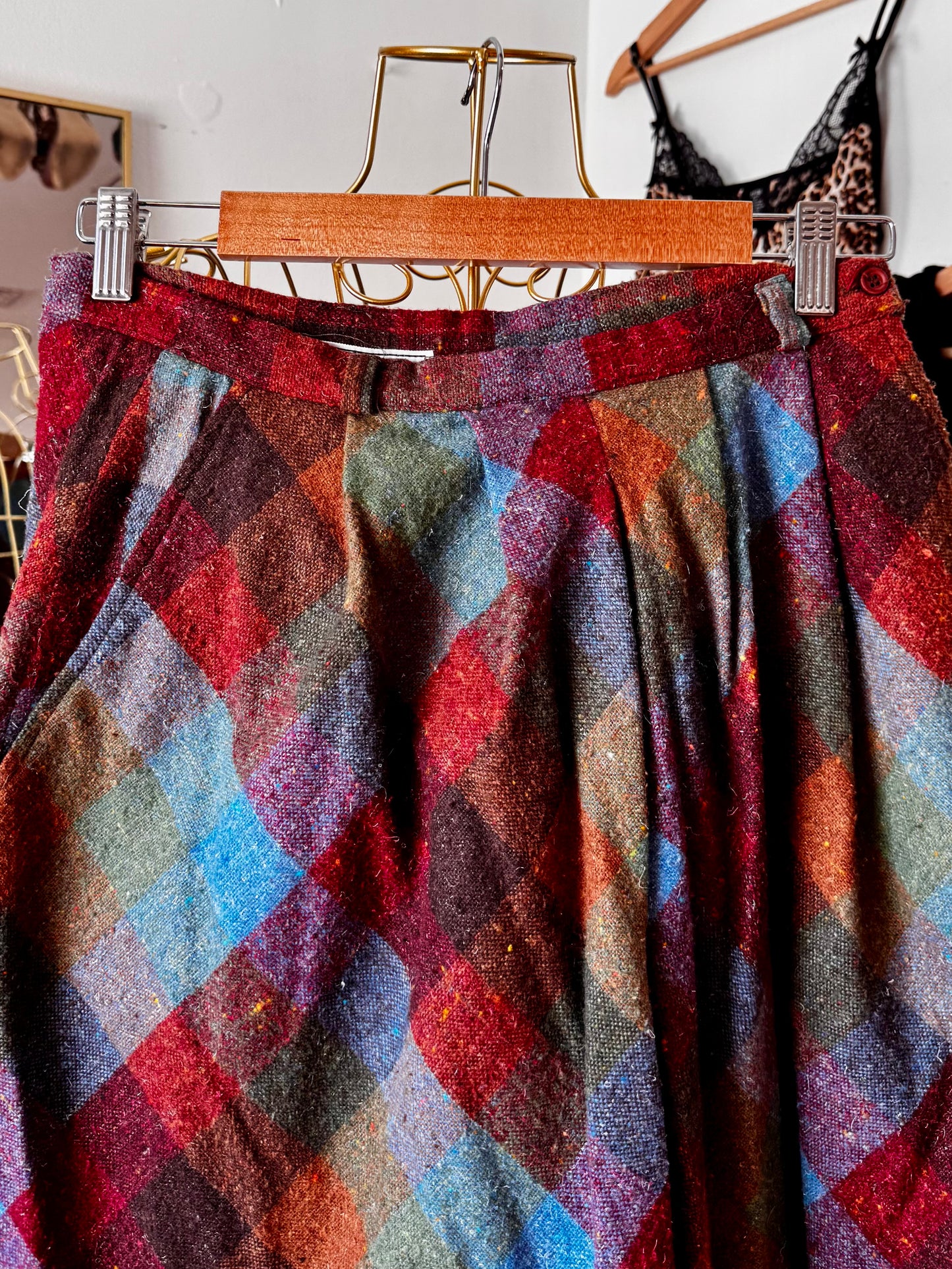 80s Plaid Maxi Skirt (medium)