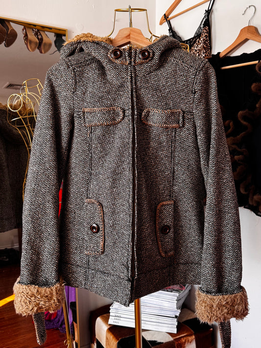 Shearling Tweed Jacket (medium)