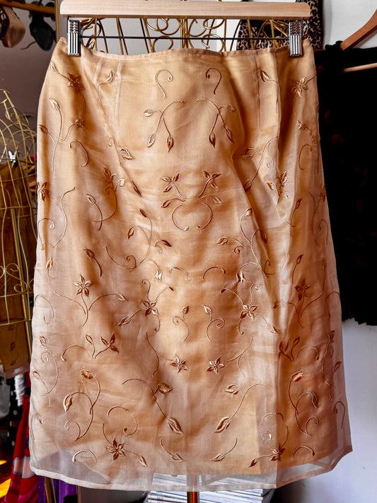 90s Silk Midi Skirt (medium)