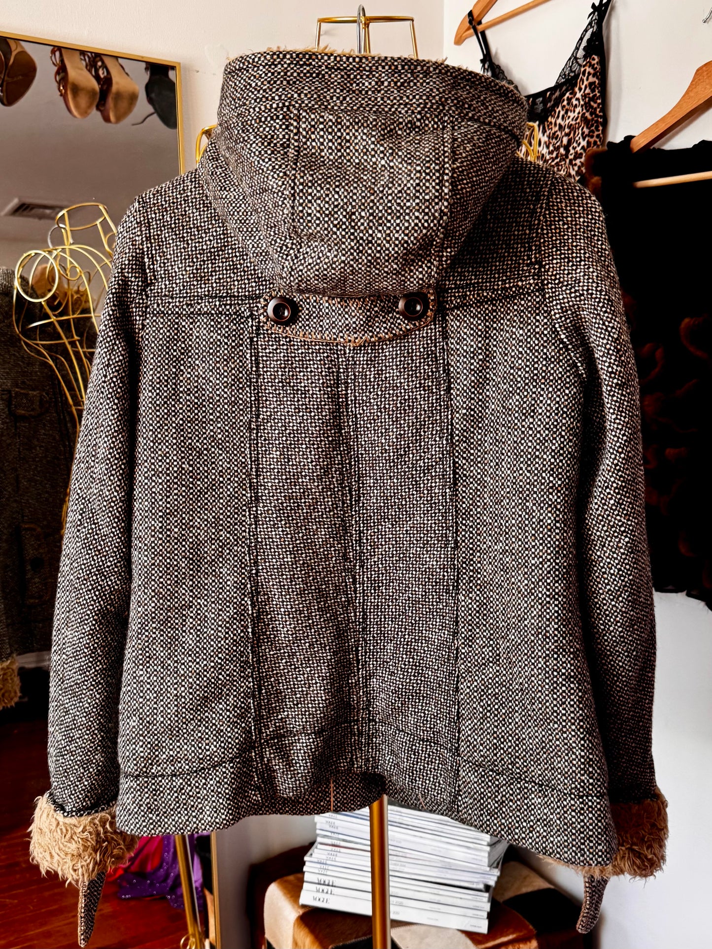 Shearling Tweed Jacket (medium)